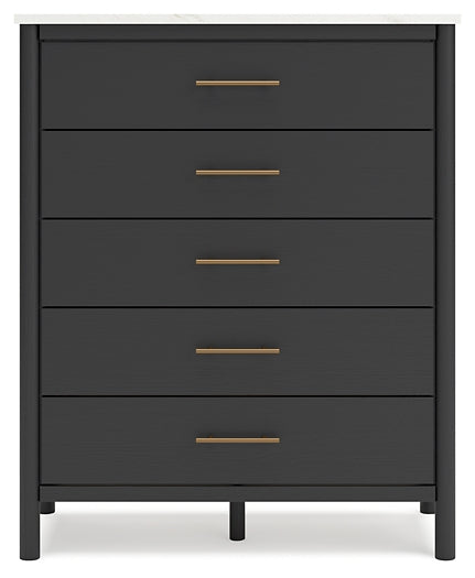 Cadmori Full Upholstered Bed with Mirrored Dresser, Chest and 2 Nightstands