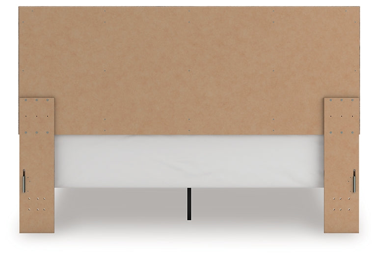 Rusticott King Panel Bed with Mirrored Dresser and Nightstand