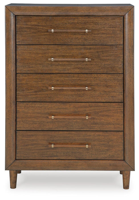 Lyncott California King Upholstered Bed, Dresser, Mirror, Chest and Nightstand