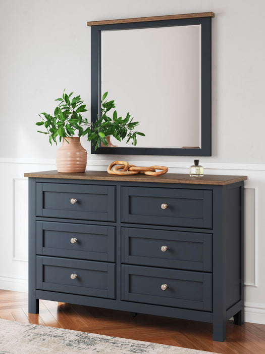 Landocken Twin Panel Headboard, Dresser and Mirror