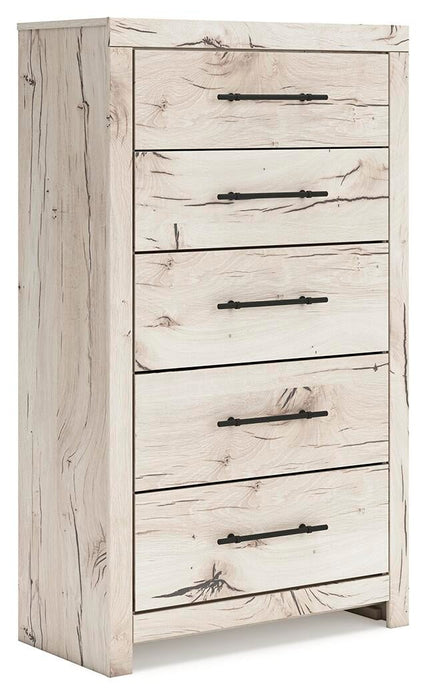 Lawroy Queen Panel Bed with Storage, Dresser, Mirror, Chest and Nightstand