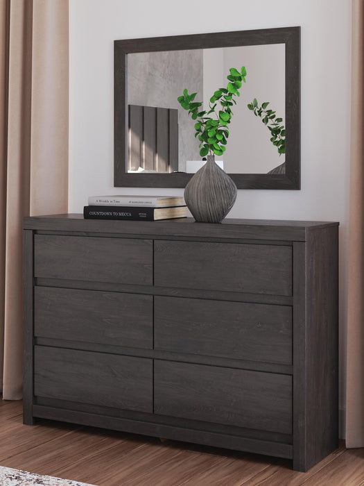 Fraluna King Panel Storage Bed, Dresser and Mirror
