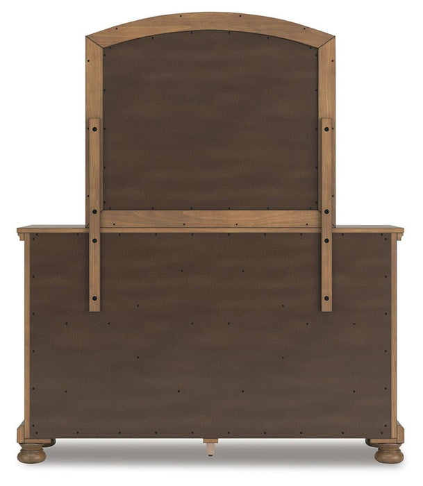 Feddinger Queen Panel Bed with Mirrored Dresser