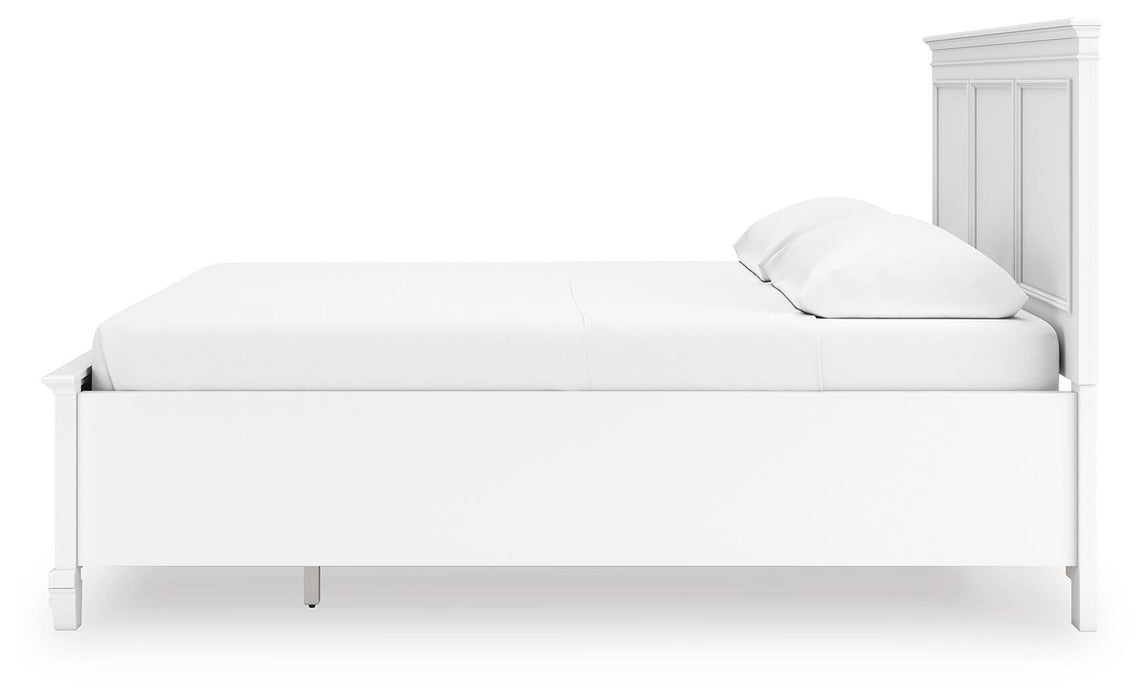 Fortman California King Panel Storage Bed, Dresser and Mirror