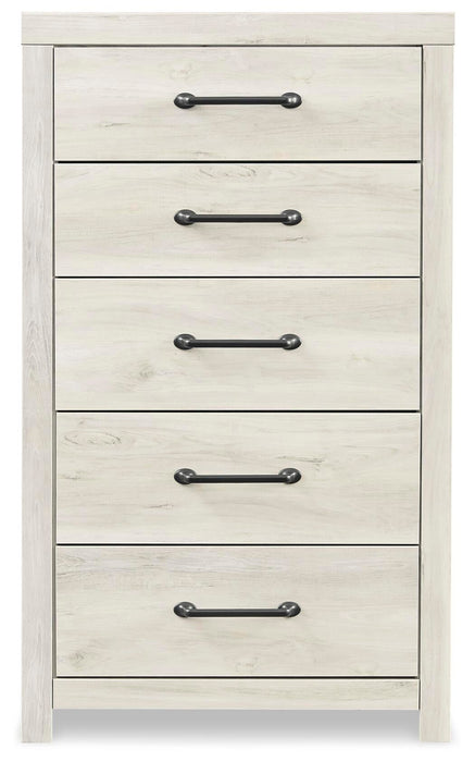 Cambeck Twin Panel Bed with Mirrored Dresser, Chest and Nightstand