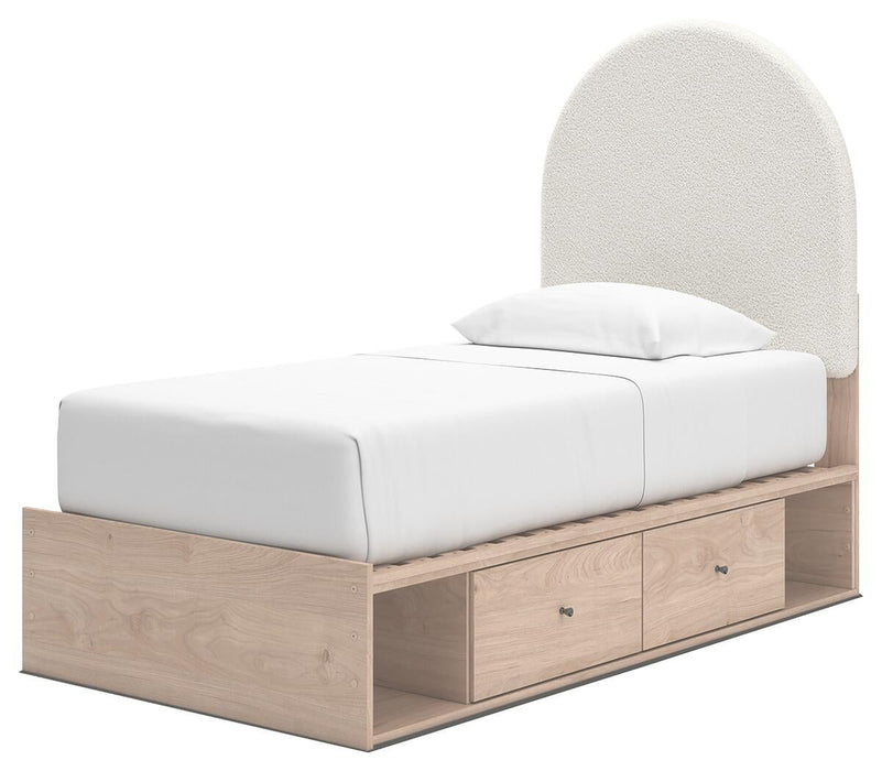 Arloster Twin Upholstered Panel Bed with Storage